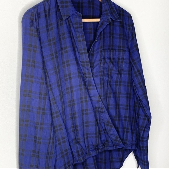 MADEWELL Top blue Plaid Wrap-Front Shirt in Arion XS - Picture 7 of 13